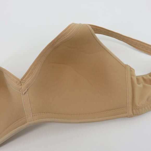 Warners 36C Bra 2055 Invisible Bliss Wireless T Shirt Solid Beige Lined Women - Picture 12 of 15